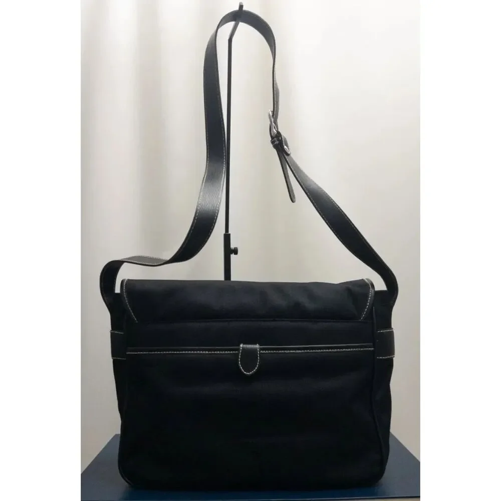 Samsonite Deep black Black nylon canvas body with faux leather trim (exact perce